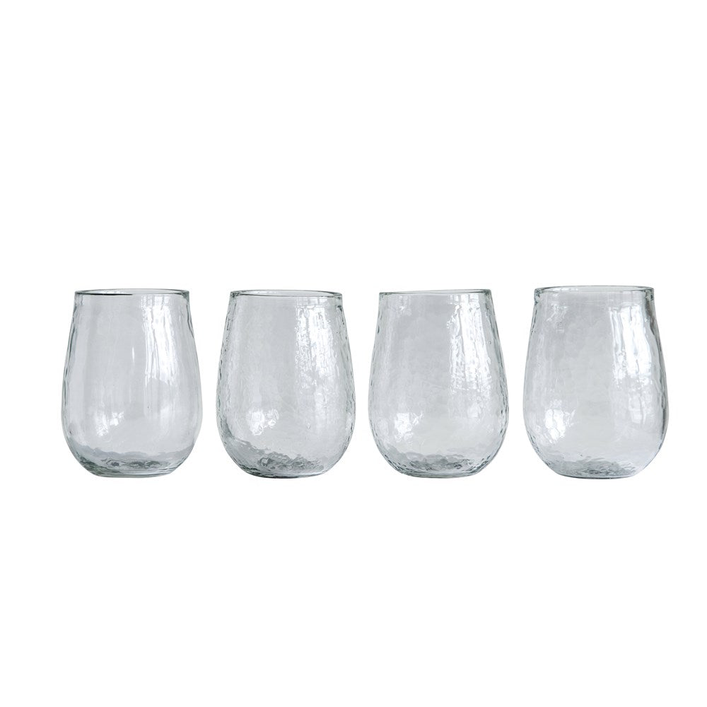 Recycled Glass Stemless Wine Glass, The Feathered Farmhouse