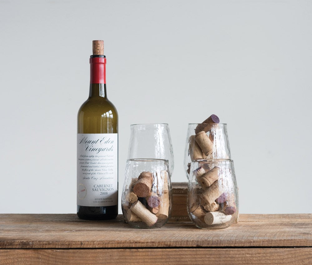 Recycled Glass Stemless Wine Glass, The Feathered Farmhouse