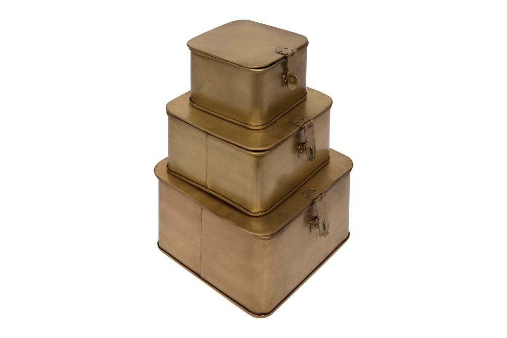 Brass Square Decorative Metal Boxes