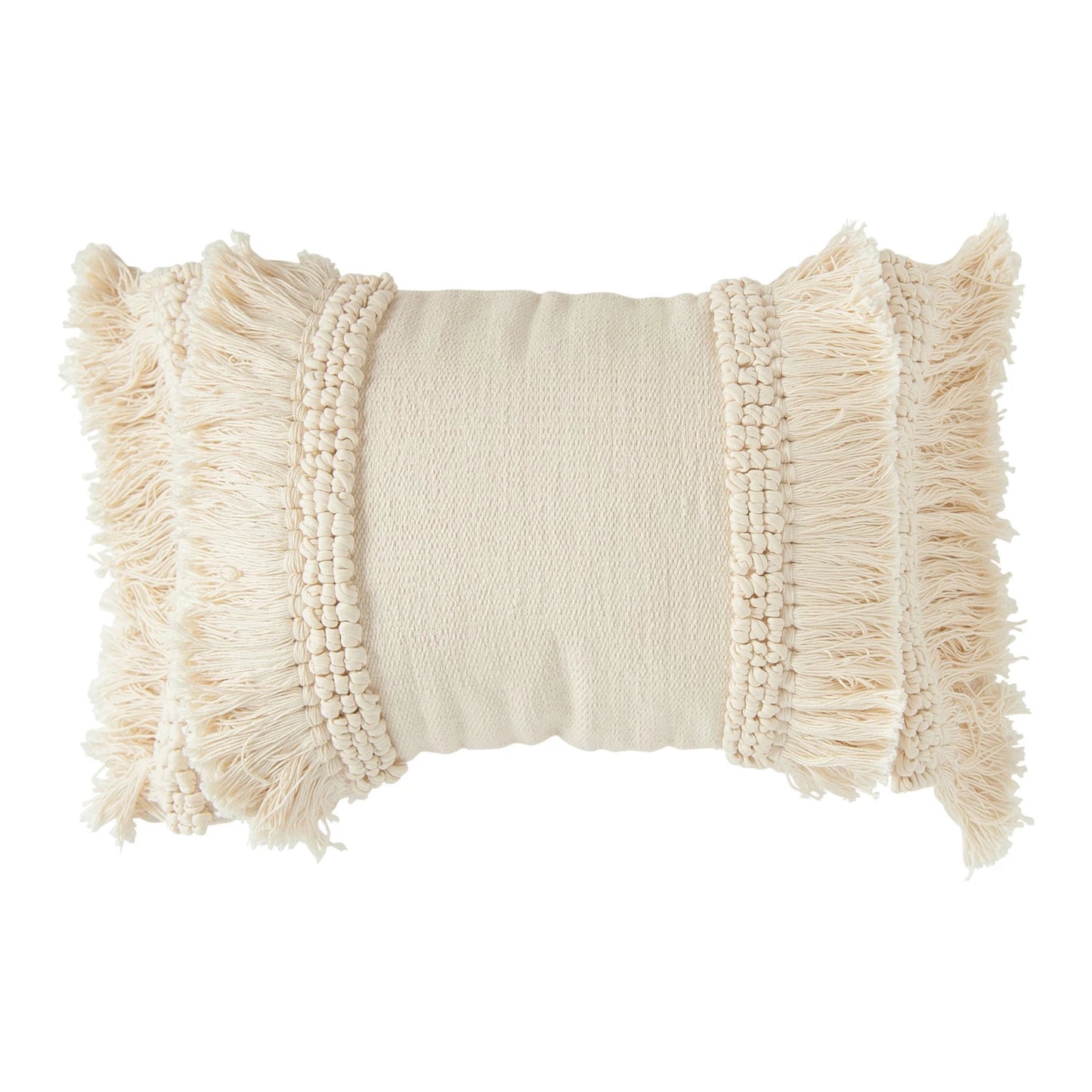 Cotton & Chenille Lumbar Pillow