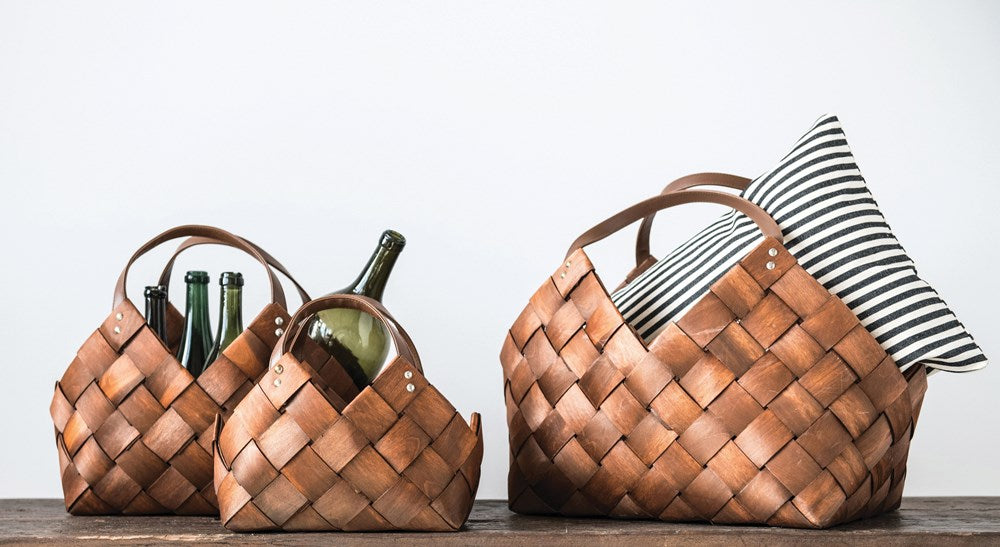 Seagrass + Leather Baskets, The Feathered Farmhouse