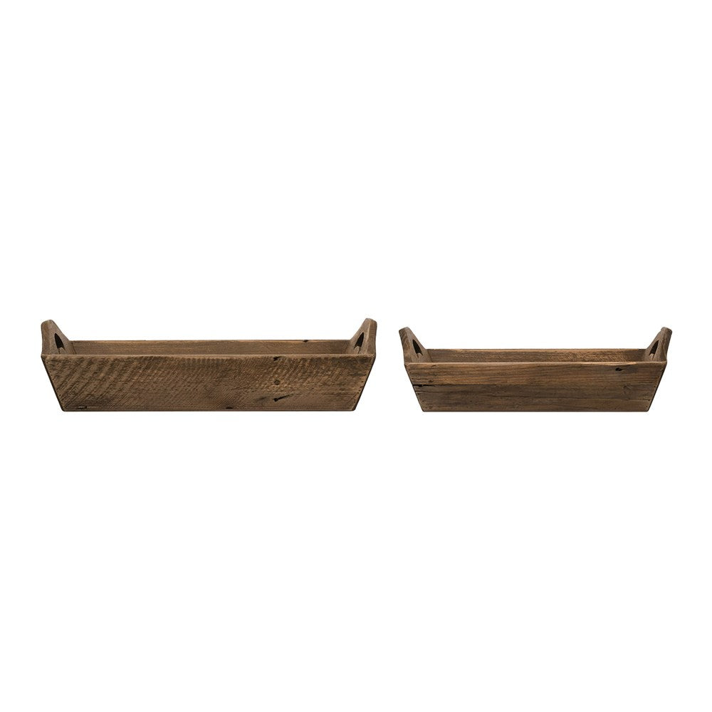 Decorative Wood Trays w/ Handles