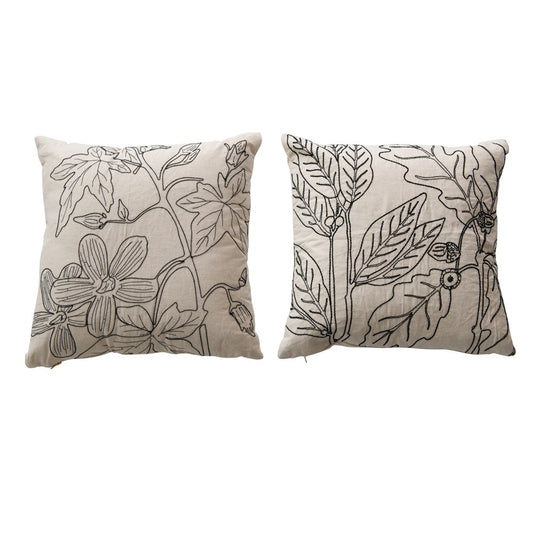 Botanical Cotton Pillow, 2 Styles