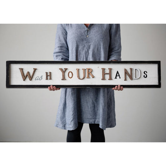 Framed Wash Your Hands Sign