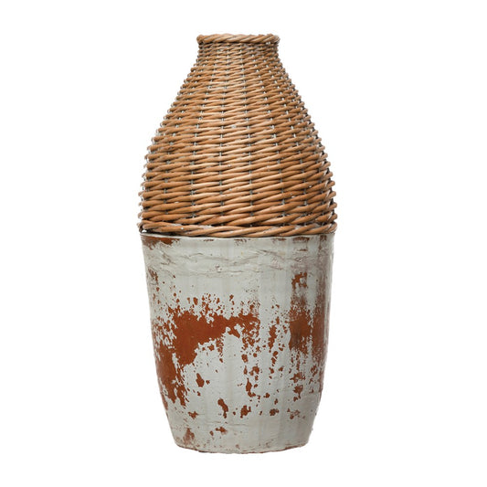 Rattan + Clay Vase, The Feathered Farmhouse