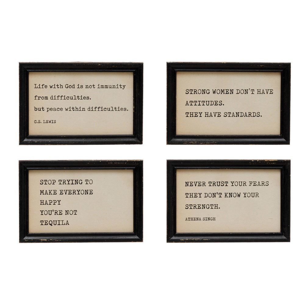 Wood Framed Wall Sayings