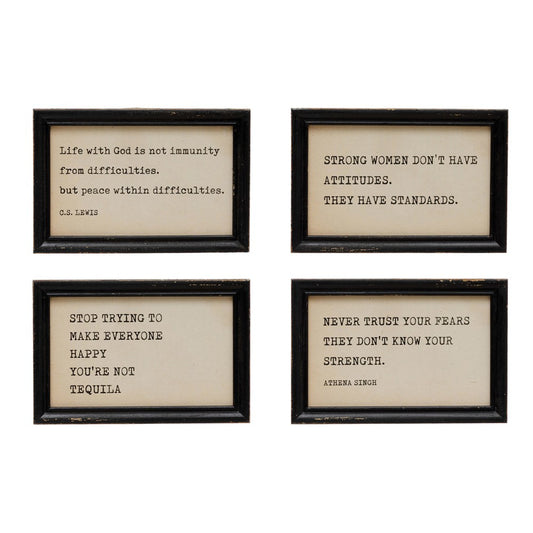 Wood Framed Wall Sayings