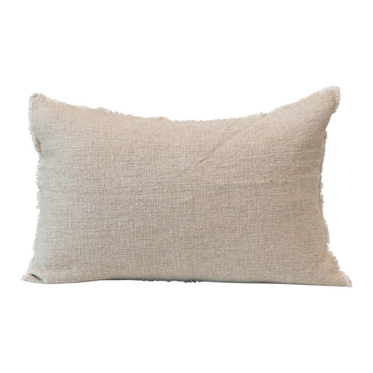 Frayed Linen Lumbar Pillow