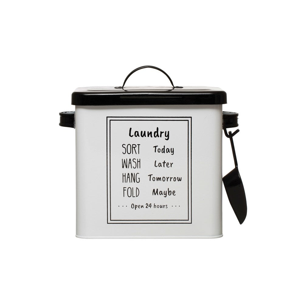 Metal Laundry Soap Container, The Feathered Farmhouse
