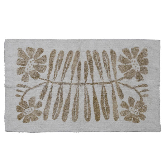 Cotton Tufted Rug w/ Flowers, The Feathered Farmhouse