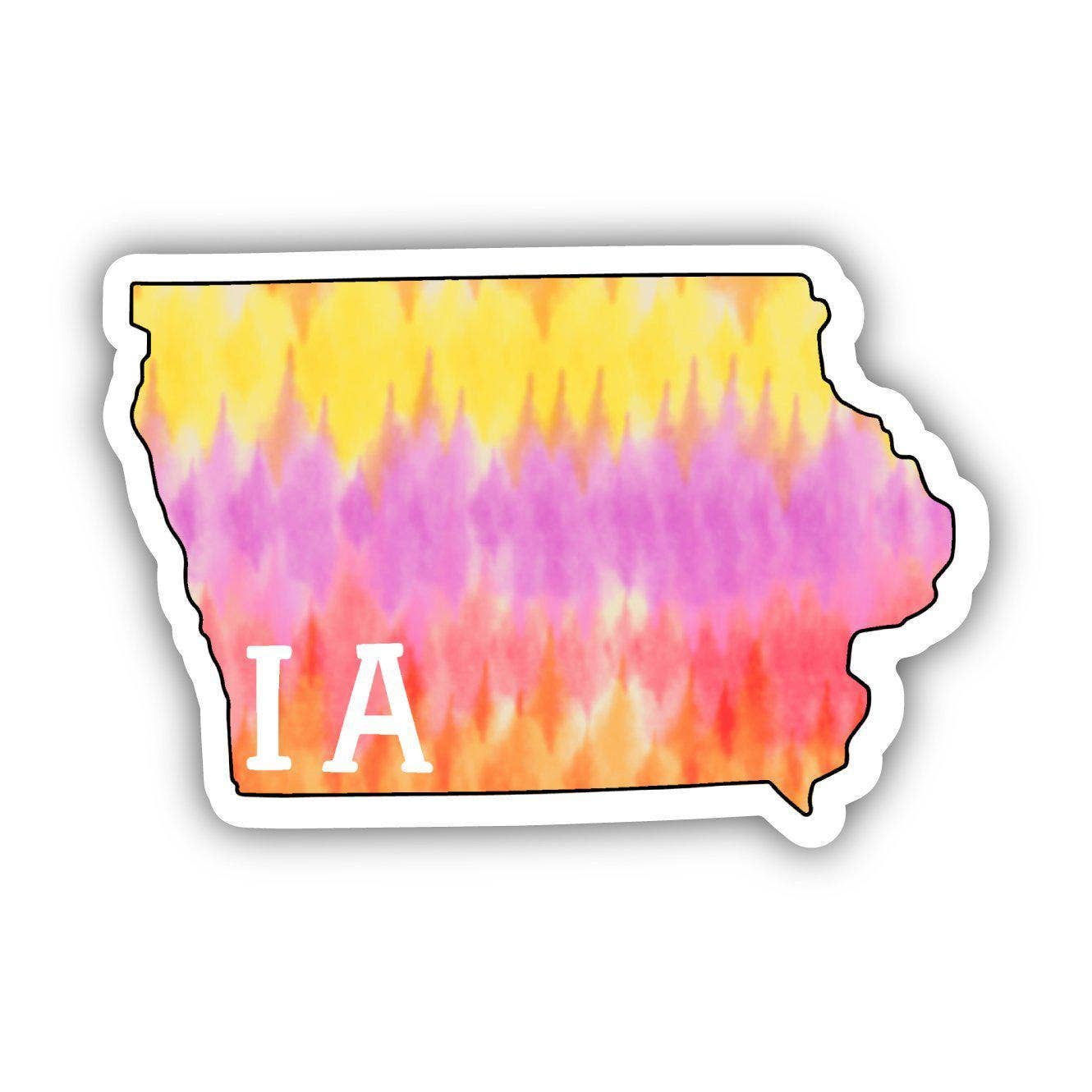Iowa Tie Dye Stripes Sticker
