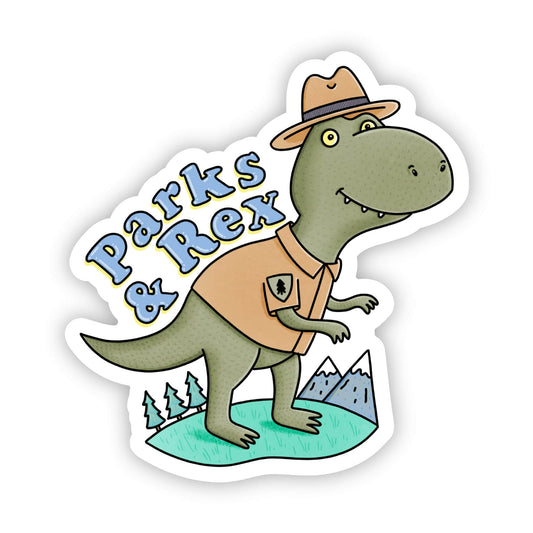 "Parks and Rex" Dinosaur Sticker