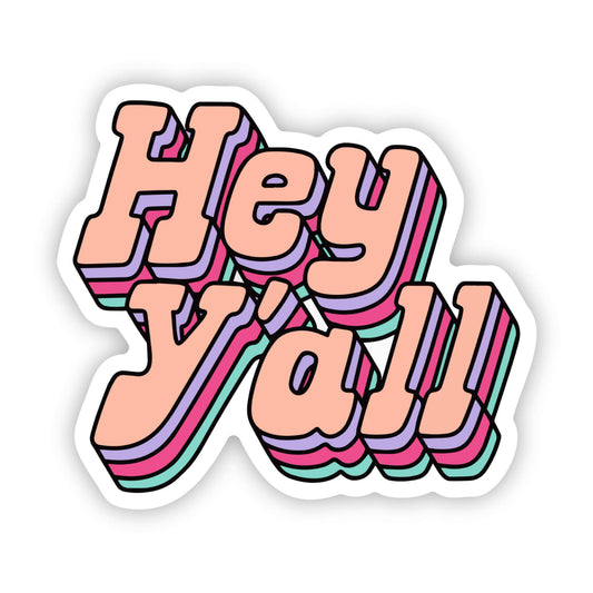 Peach "Hey Y'all" Sticker