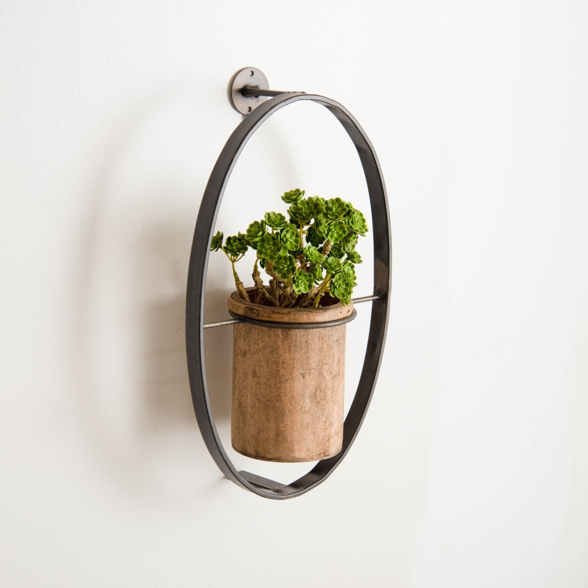 Metal + Wood Wall Pot, The Feathered Farmhouse