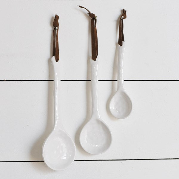 White Ceramic Spoons