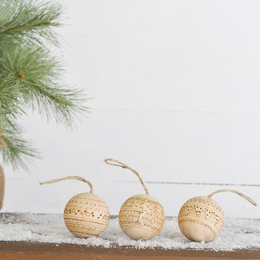 Wood Boho Ornaments
