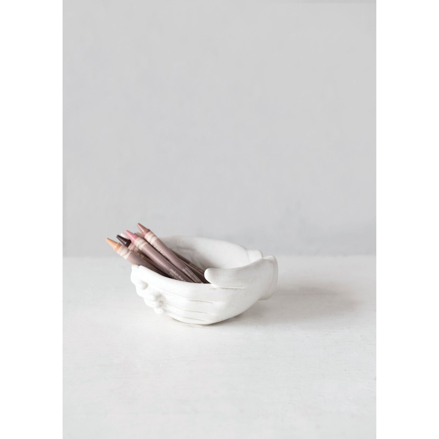 stoneware hands bowl, feathered farmhouse 