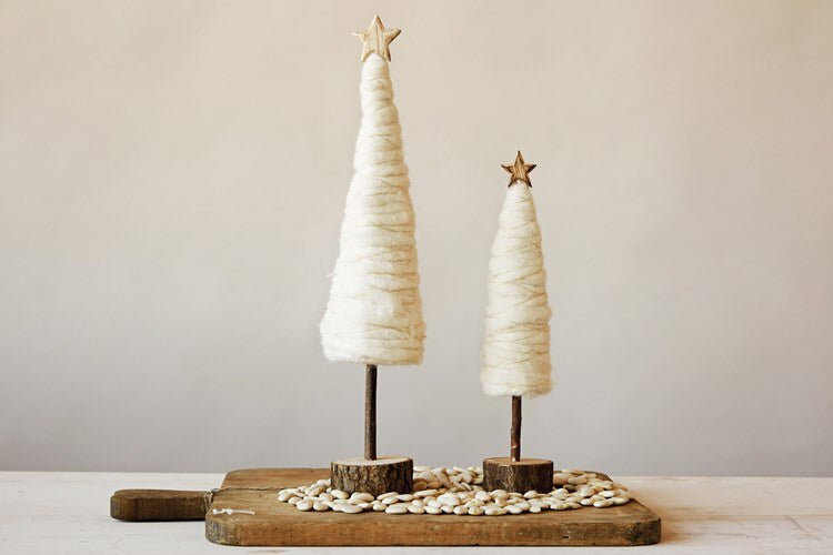 Cream Wood Christmas Tree, The Feathered Farmhouse