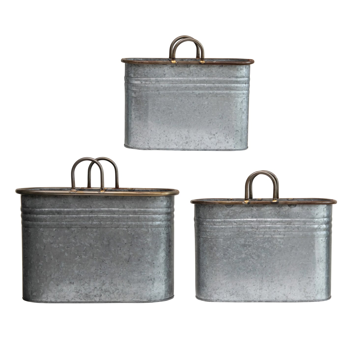 Galvanized Containers with Handles