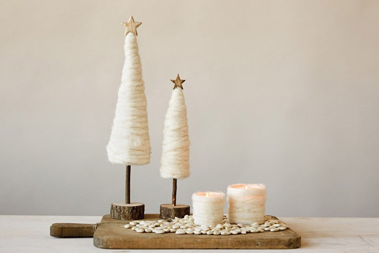 Cream Wood Christmas Tree, The Feathered Farmhouse