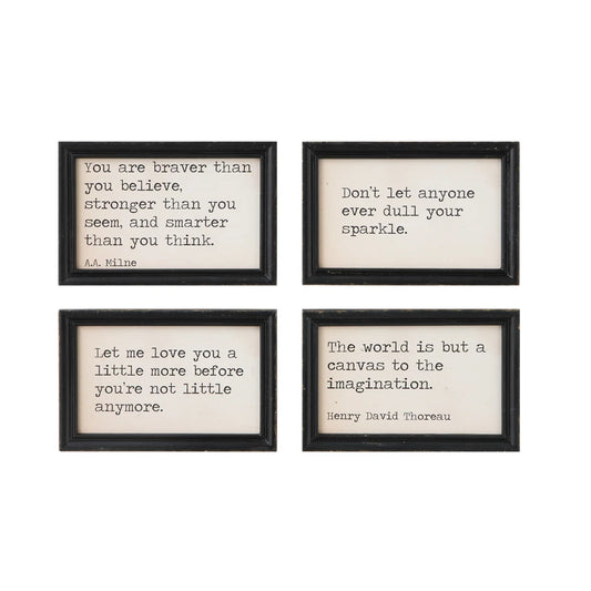 wood framed wall sayings and quotes, feathered farmhouse 