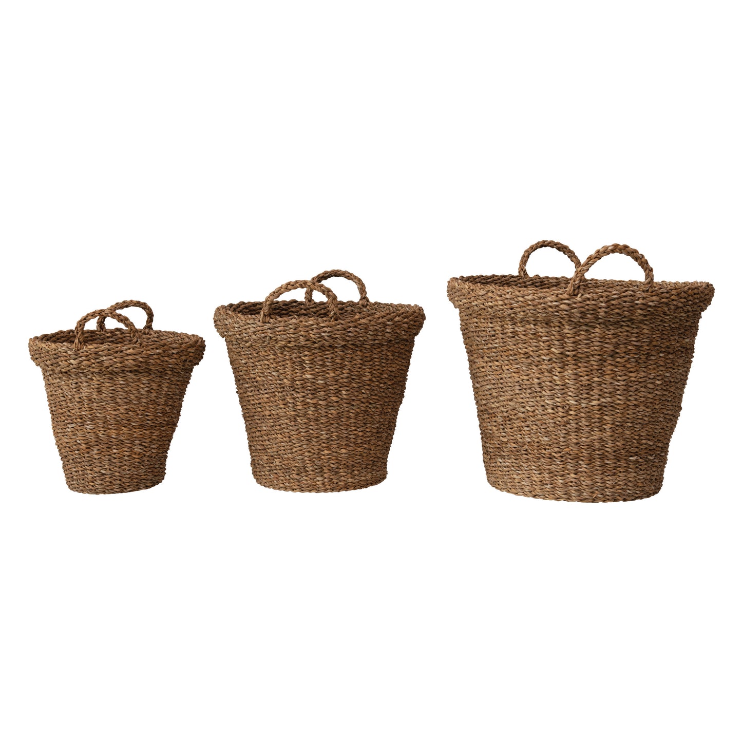 Hand-Woven Baskets with Handles, feathered farmhouse 