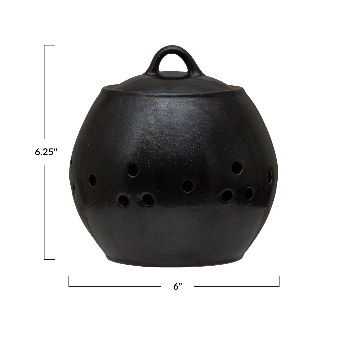 Black Stoneware Jar with Lid