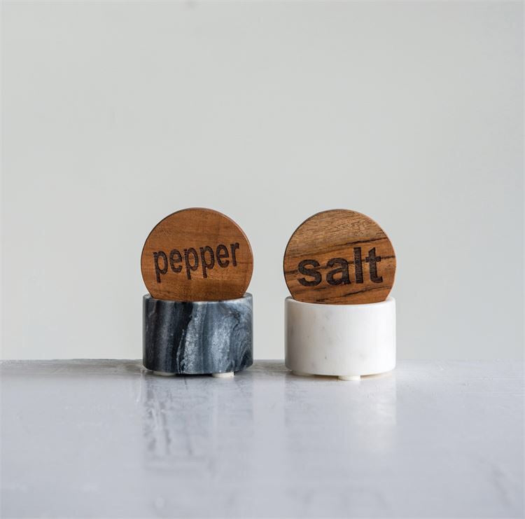 Marble Salt & Pepper Pot Set