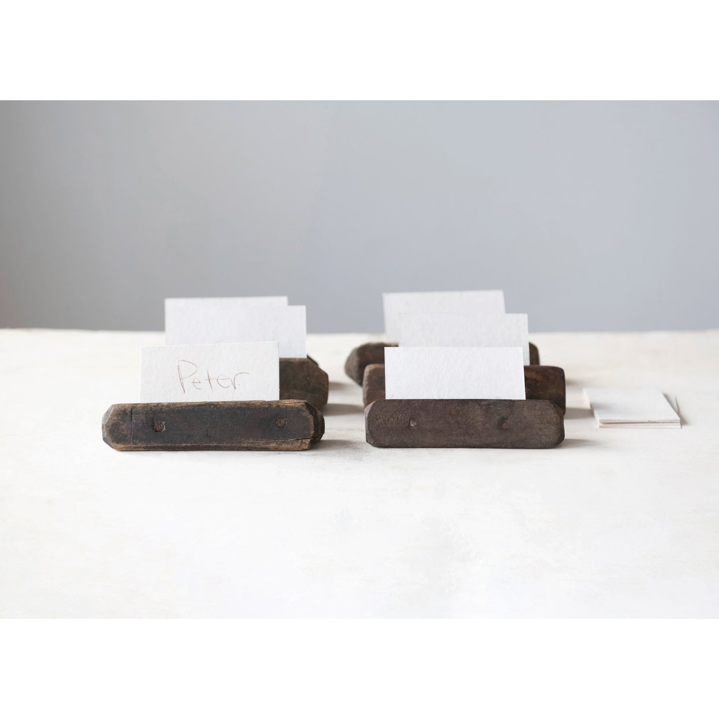 Reclaimed Wood Place Card Holder Set