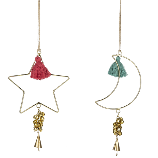 Moon + Star Bell Ornaments