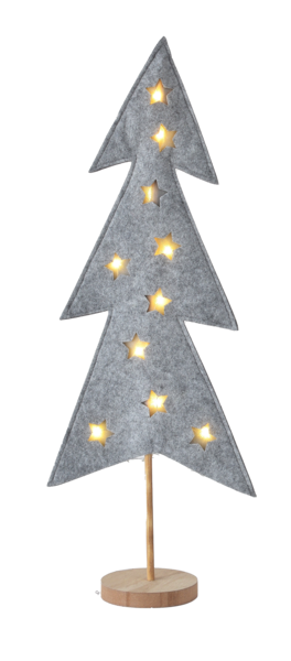 Gray Light Up Tree, Feathered Farmhouse