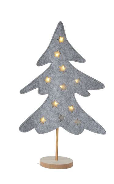 Gray Light Up Tree, Feathered Farmhouse