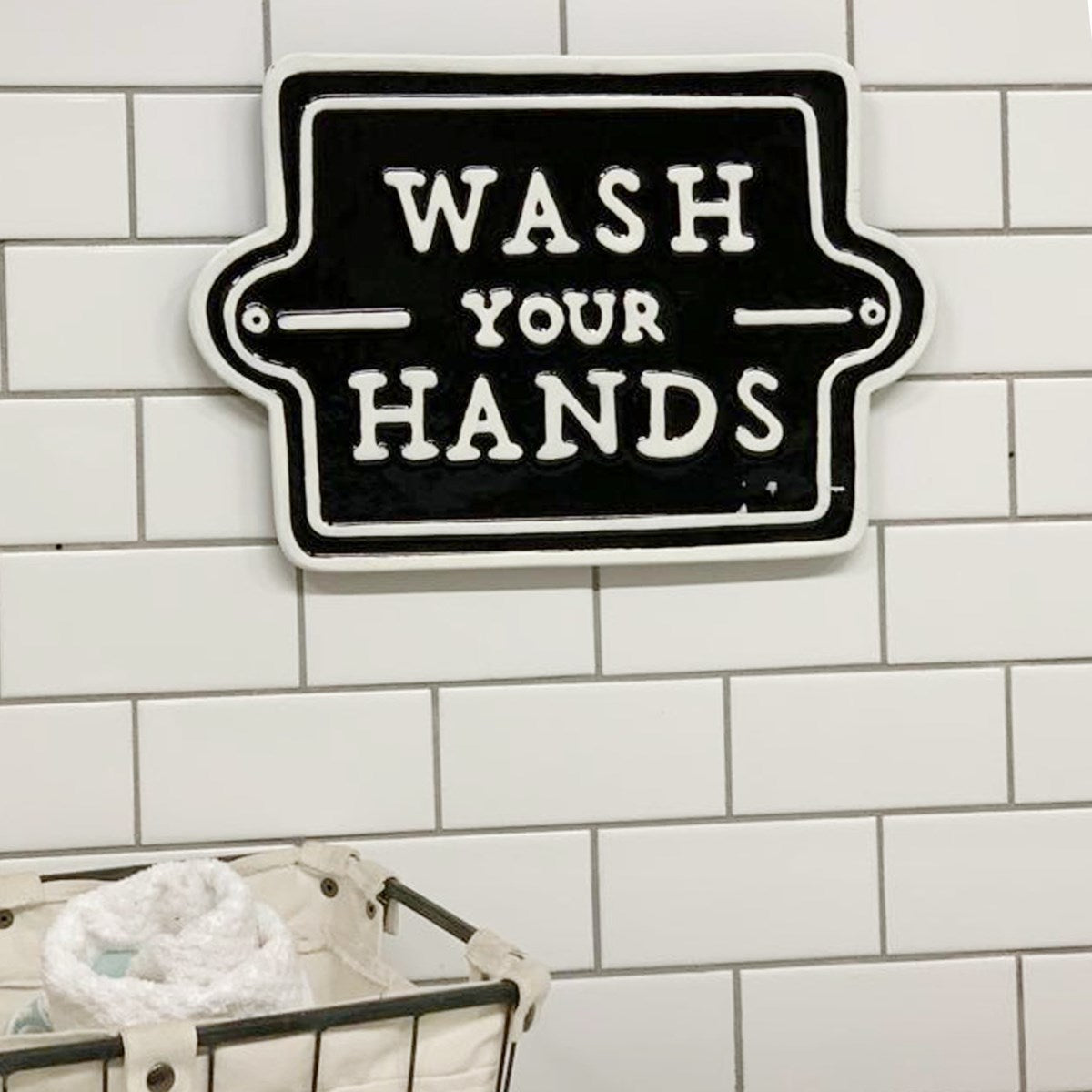 Wash Hands Sign, The Feathered Farmhouse